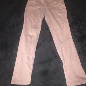 Blush colored skinny jeans